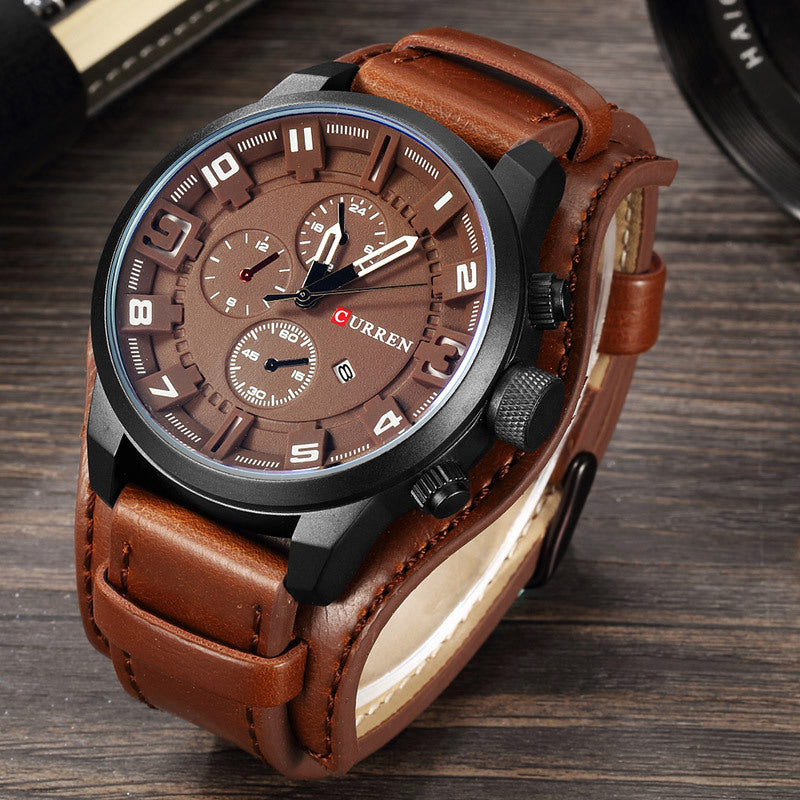 Reloj Hombre Curren Doble Cuero