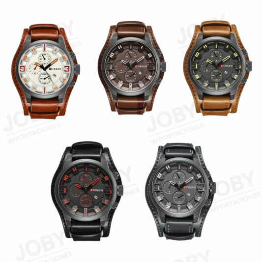 Reloj Hombre Curren Doble Cuero